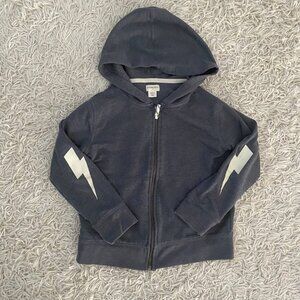 CREWCUTS BY J.CREW Cool Lightning Bolts Appliqué Boys Zip-up Hoodie
